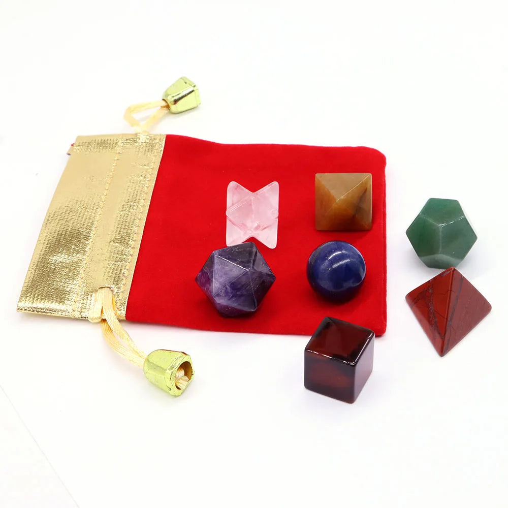 7-Piece Platonic Solids Crystal Set