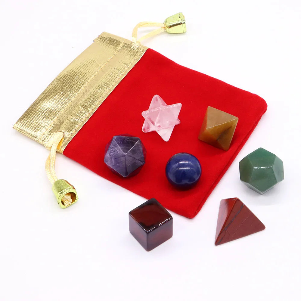 7-Piece Platonic Solids Crystal Set