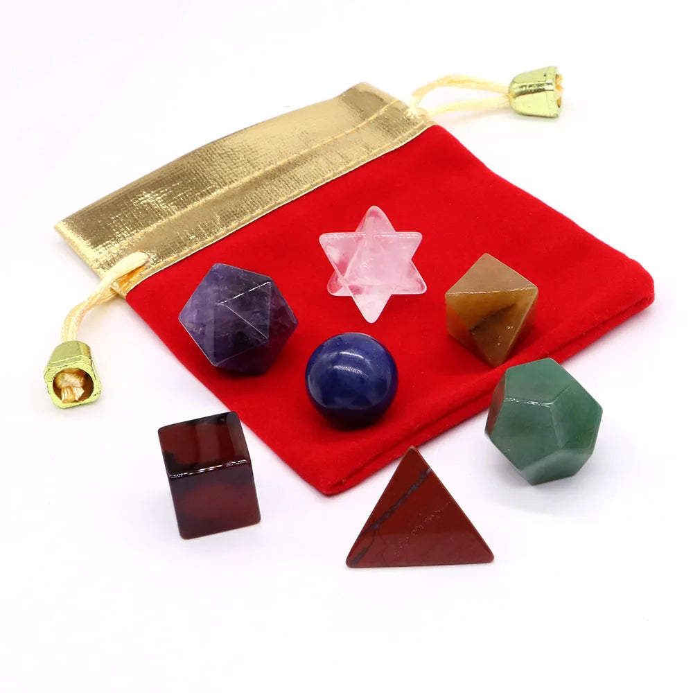 7-Piece Platonic Solids Crystal Set