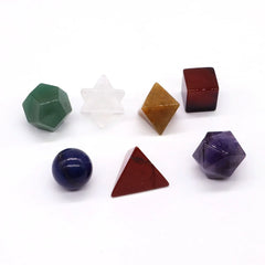 7-Piece Platonic Solids Crystal Set