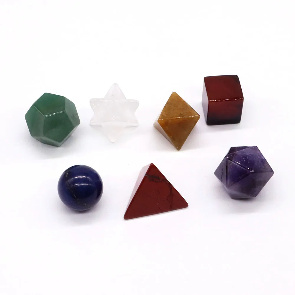 7-Piece Platonic Solids Crystal Set
