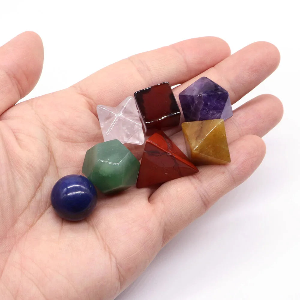 7-Piece Platonic Solids Crystal Set