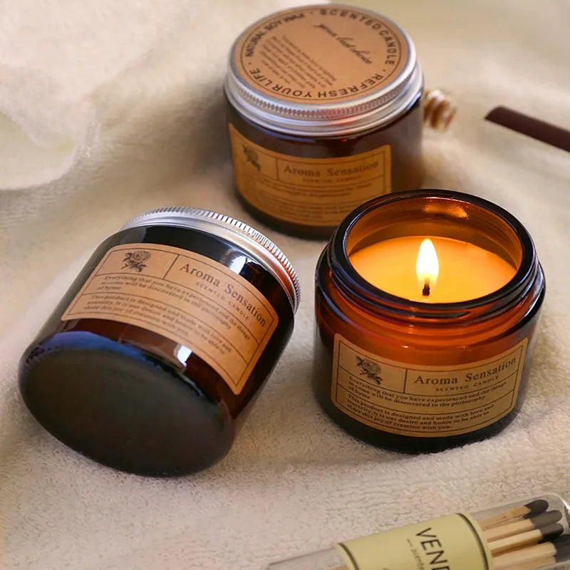 Аromatic Essential Oil Candle for Relaxation & Rituals