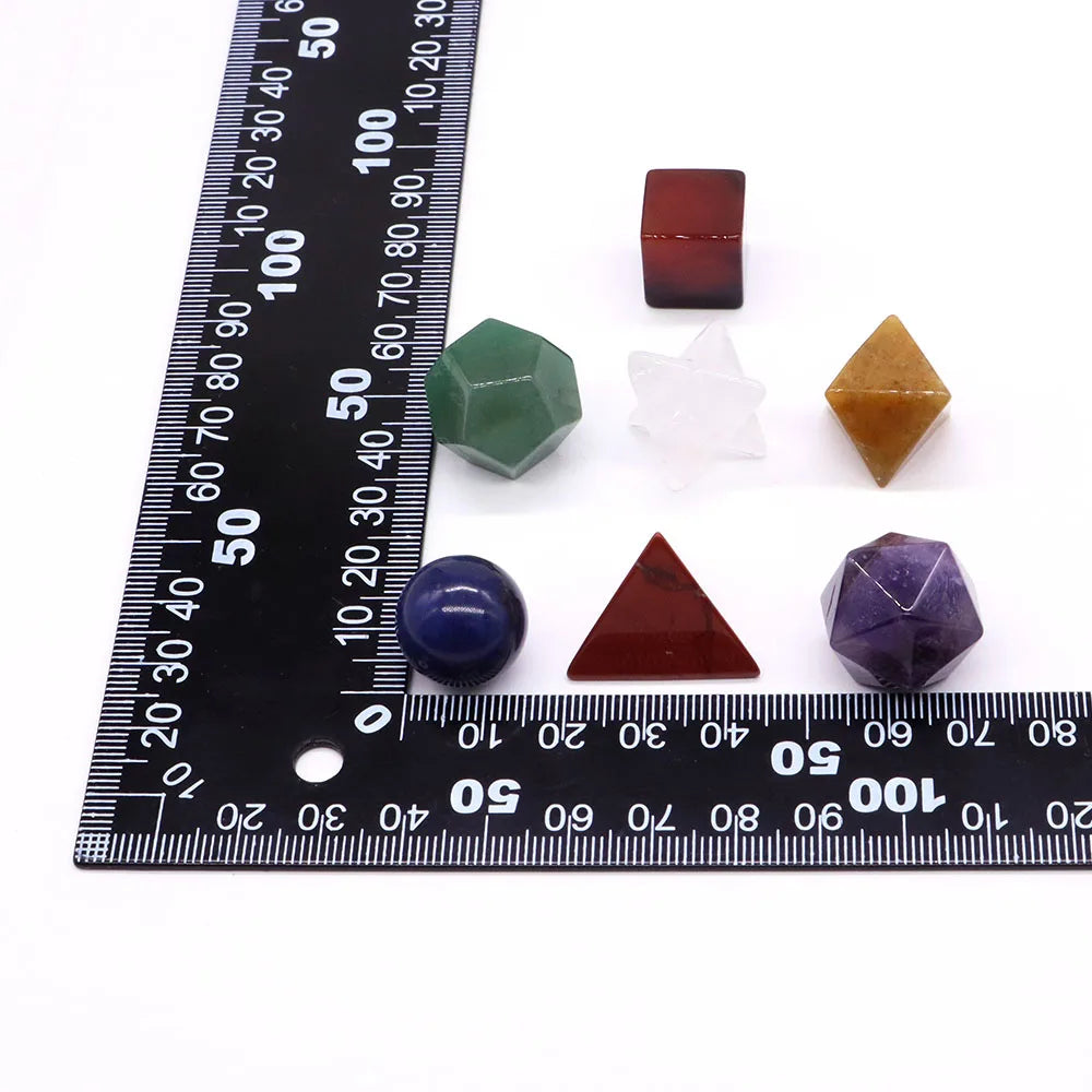 7-Piece Platonic Solids Crystal Set